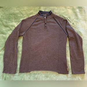 Armani Jeans men’s Large grey quarter zip sweater with blue accents